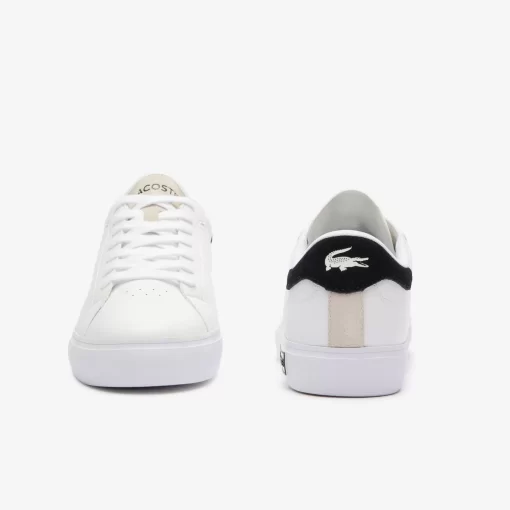 Men'S Powercourt Logo Tongue Leather Trainers | Lacoste Outlet