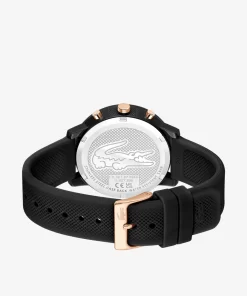 Montre Chrono .12.12 Silicone Noir Et Or Rose | Lacoste Outlet