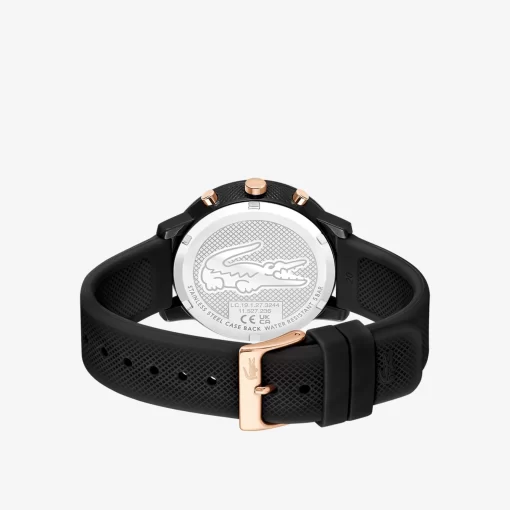 Montre Chrono .12.12 Silicone Noir Et Or Rose | Lacoste Outlet