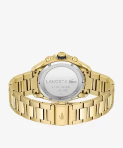 Montre Chronographe Tiebreaker Bleue Avec Bracelet Plaque Or | Lacoste Fashion