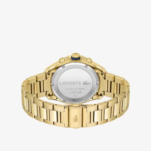 Montre Chronographe Tiebreaker Bleue Avec Bracelet Plaque Or | Lacoste Fashion