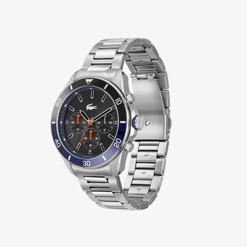 Montre Chronographe Tiebreaker Noire Avec Bracelet En Acier Inoxydable | Lacoste Cheap