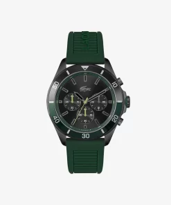 Montre Chronometre Tiebreaker Noire Avec Bracelet Vert En Silicone | Lacoste Cheap