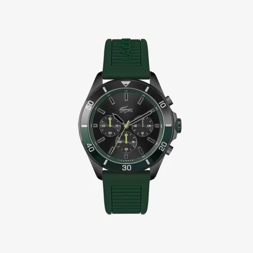 Montre Chronometre Tiebreaker Noire Avec Bracelet Vert En Silicone | Lacoste Cheap