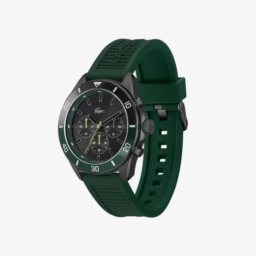 Montre Chronometre Tiebreaker Noire Avec Bracelet Vert En Silicone | Lacoste Cheap