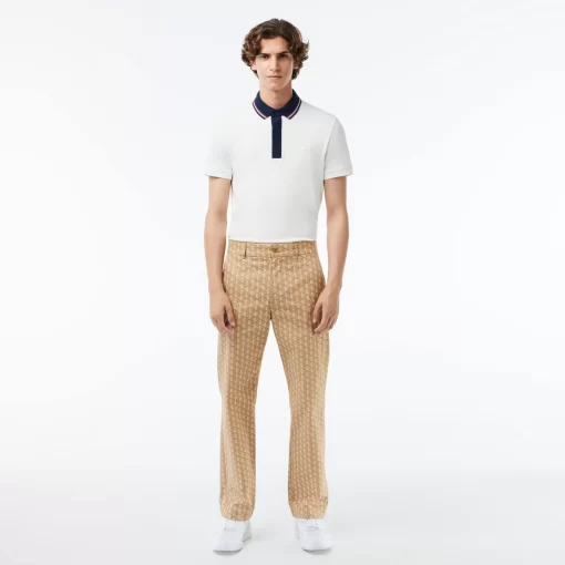 Pantalon Chino Imprime Monogramme Straight Fit | Lacoste Best Sale