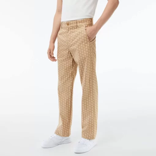 Pantalon Chino Imprime Monogramme Straight Fit | Lacoste Best Sale