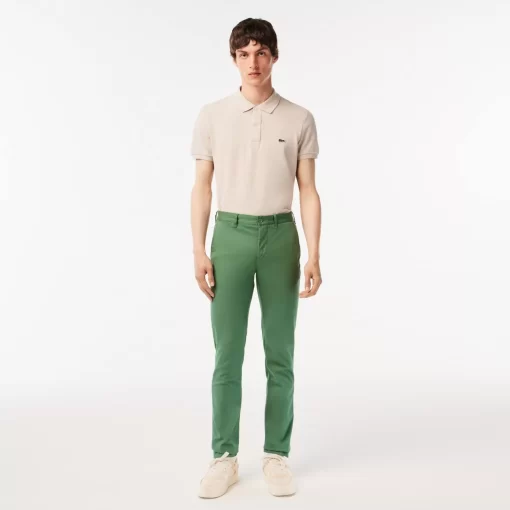 Pantalon Chino Slim Fit En Coton Stretch Biologique | Lacoste Discount