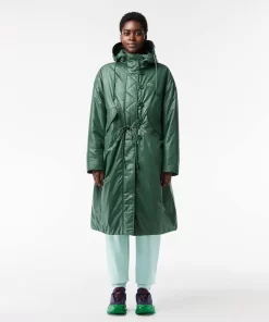 Parka Longue Oversize Deperlante A Capuche | Lacoste Cheap