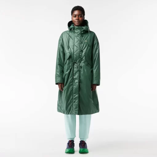 Parka Longue Oversize Deperlante A Capuche | Lacoste Cheap