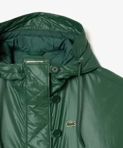 Parka Longue Oversize Deperlante A Capuche | Lacoste Cheap