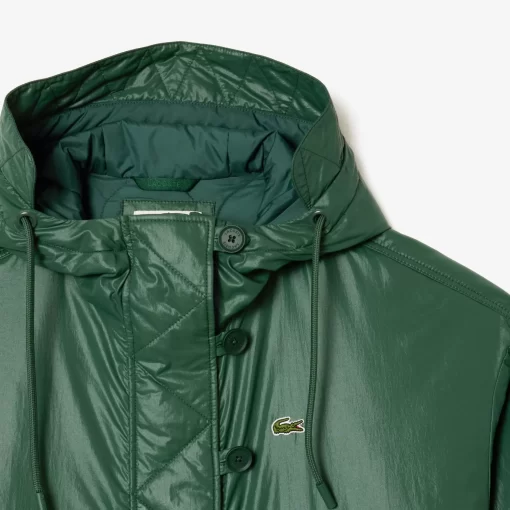 Parka Longue Oversize Deperlante A Capuche | Lacoste Cheap