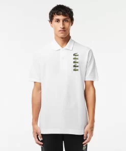 Polo Avec Badges Crocodiles Iconiques En Pique | Lacoste Flash Sale