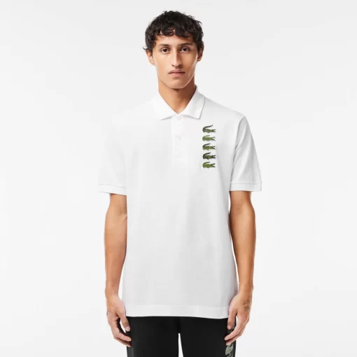 Polo Avec Badges Crocodiles Iconiques En Pique | Lacoste Flash Sale