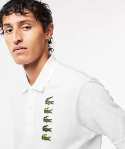 Polo Avec Badges Crocodiles Iconiques En Pique | Lacoste Flash Sale