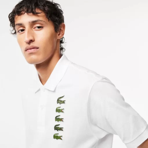 Polo Avec Badges Crocodiles Iconiques En Pique | Lacoste Flash Sale