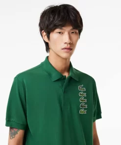 Polo Avec Badges Crocodiles Iconiques En Pique | Lacoste Outlet