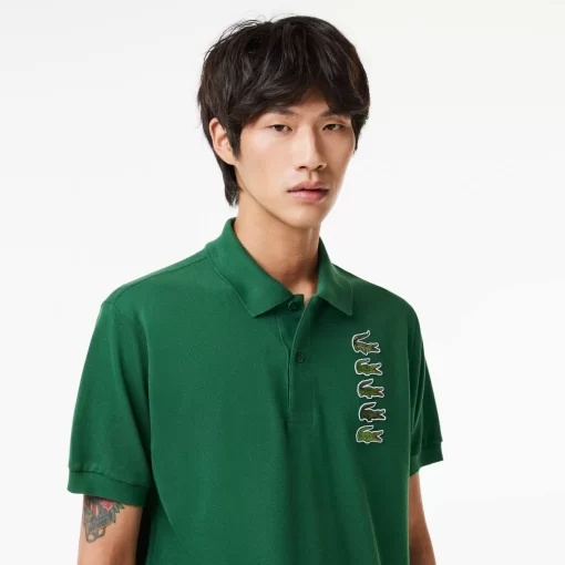 Polo Avec Badges Crocodiles Iconiques En Pique | Lacoste Outlet