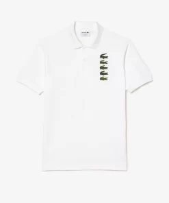 Polo Avec Badges Crocodiles Iconiques En Pique | Lacoste Flash Sale