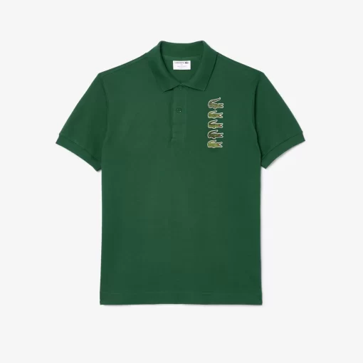 Polo Avec Badges Crocodiles Iconiques En Pique | Lacoste Outlet