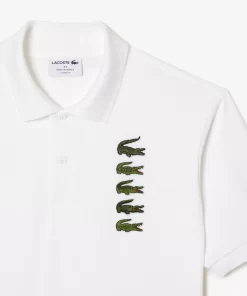 Polo Avec Badges Crocodiles Iconiques En Pique | Lacoste Flash Sale