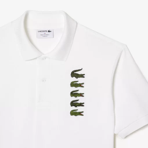 Polo Avec Badges Crocodiles Iconiques En Pique | Lacoste Flash Sale