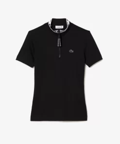 Polo Col Zippe En Jacquard Femme | Lacoste Best Sale