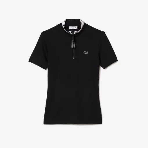 Polo Col Zippe En Jacquard Femme | Lacoste Best Sale