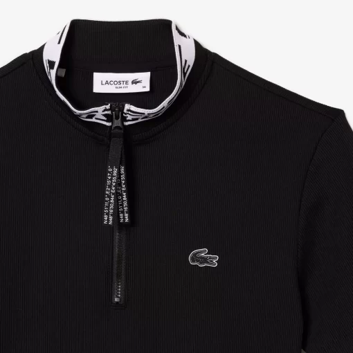 Polo Col Zippe En Jacquard Femme | Lacoste Best Sale