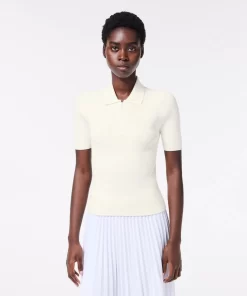 Polo Col Zippe Femme En Maille | Lacoste Outlet