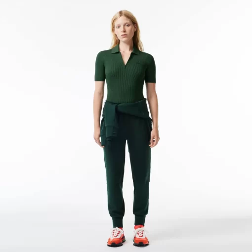 Polo Col Zippe Femme En Maille | Lacoste New