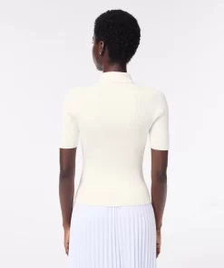 Polo Col Zippe Femme En Maille | Lacoste Outlet