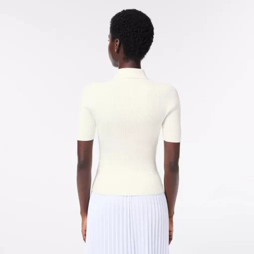 Polo Col Zippe Femme En Maille | Lacoste Outlet