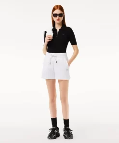 Polo Col Zippe Femme En Maille | Lacoste New