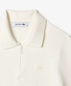 Polo Col Zippe Femme En Maille | Lacoste Outlet