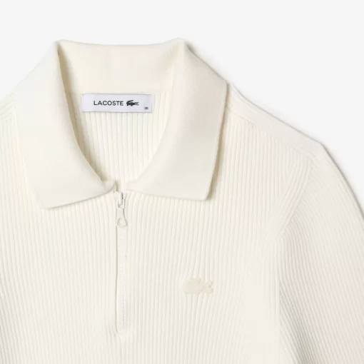 Polo Col Zippe Femme En Maille | Lacoste Outlet