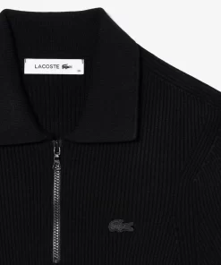 Polo Col Zippe Femme En Maille | Lacoste New