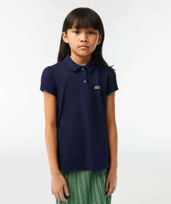 Polo Fille En Mini Pique Avec Col Festonne | Lacoste Best