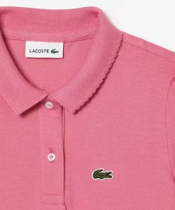 Polo Fille En Mini Pique Avec Col Festonne | Lacoste Outlet