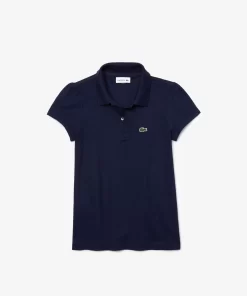 Polo Fille En Mini Pique Avec Col Festonne | Lacoste Best