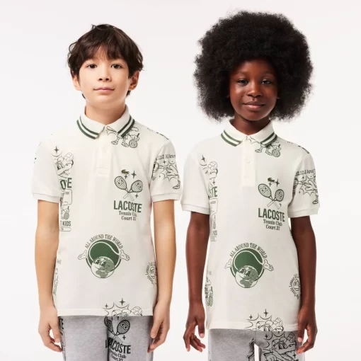 Polo Imprime Graphique En Coton | Lacoste Best Sale