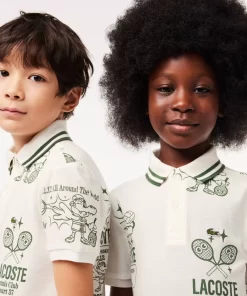 Polo Imprime Graphique En Coton | Lacoste Best Sale