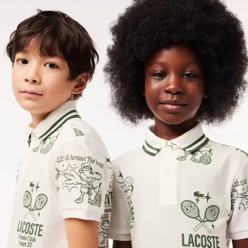 Polo Imprime Graphique En Coton | Lacoste Best Sale