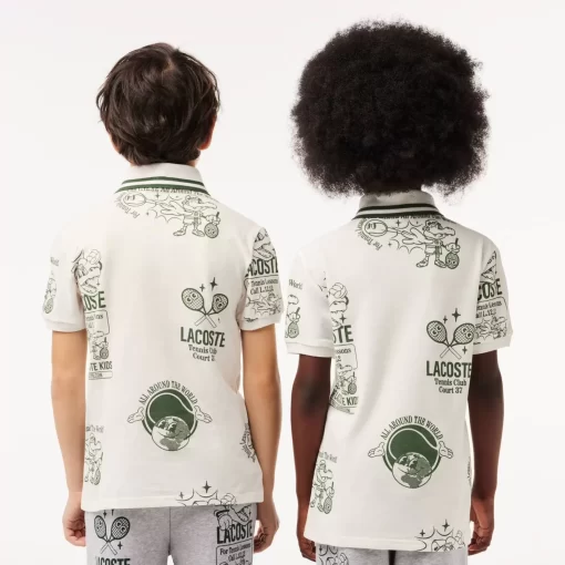 Polo Imprime Graphique En Coton | Lacoste Best Sale