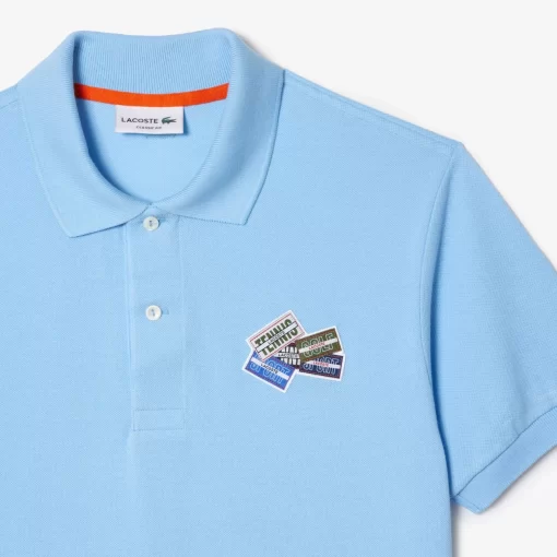 Polo L.12.12 En Petit Pique De Coton Avec Badges | Lacoste Discount