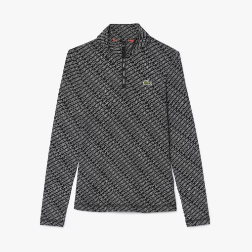 Polo Manches Longues Col Zippe Imprime Sigle | Lacoste Best