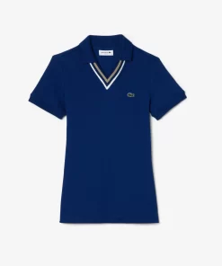 Polo Slim Fit Col V En Petit Pique Extensible | Lacoste Discount