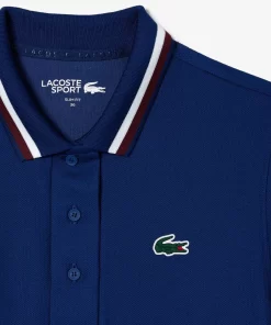 Polo Sport Avec Col Raye Contraste En Pique | Lacoste Fashion