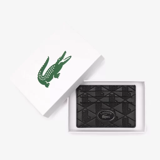 Porte-Cartes Avec Imprime Monogramme En Cuir | Lacoste Discount