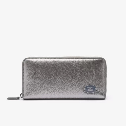 Portefeuille Zippe Femme Avec Plaque Metallique | Lacoste Cheap